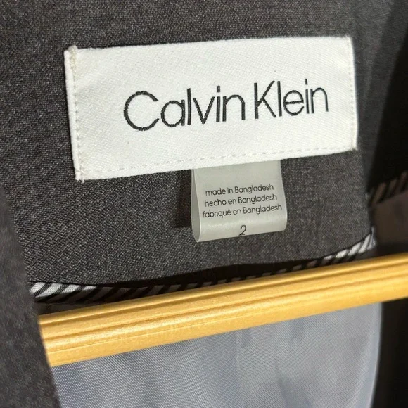 Calvin Klein Charcoal Suit Jacket and Skirt - Picture 4 of 9